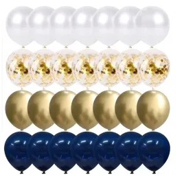 balony-granatowe-biale-zlote-z-konfetti-29szt