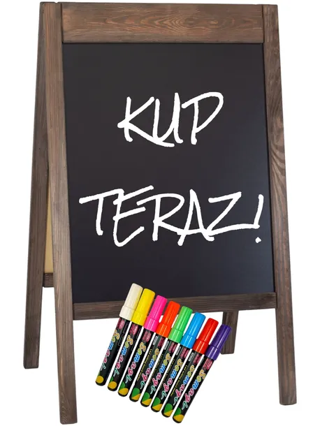 POTYKACZ Dwustronny duży stojak REKLAMOWY 100x60 tablica + GRATIS PISAKI