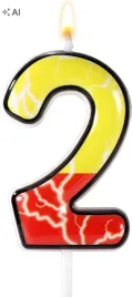 swieczka-urodzinowa-nr-2-blyskawica-czerwono-zolta-savita