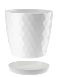 doniczka-oslonka-plastikowa-z-podstawka-16-cm-bialy-polysk-wzor-karo-romby