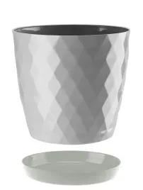 doniczka-oslonka-plastikowa-z-podstawka-16-cm-szary-polysk-wzor-karo-romby