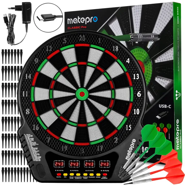 Tablica elektroniczna dart rzutki lotki Matepro Classic Pro Język Polski