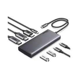 hub-usb-c-ugreen-cm639-2x-hdmi-dp-2x-usb-2x-usb-c-3-2-10gbps-pd-4k-60