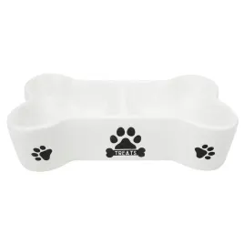 miska-dla-psa-kota-ceramiczna-podwojna-ksztalt-kosci-biala