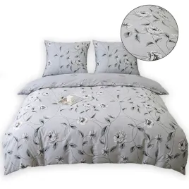 posciel-bawelna-satynowa-220x200-2-poszewki-70x80-zamek-kwiaty-szara-3026