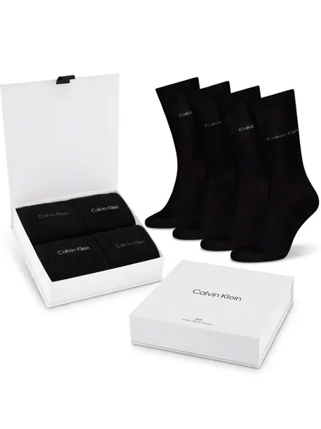 SKARPETY CALVIN KLEIN GIFTBOX 4 PARY ZESTAW PREZENTOWY 4 PAK CZARNY r.40-46