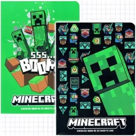 zeszyt-a5-w-kratke-32-kartki-minecraft-szkolny-creeper-astra-2-szt