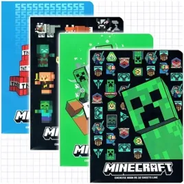 zeszyt-a5-w-kratke-32-kartki-minecraft-szkolny-creeper-astra-4-szt