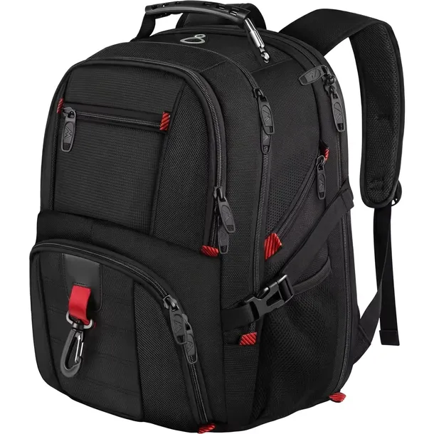 Plecak biznesowy męski PODRÓŻNY USB 50L kolor czarny 51x38x26