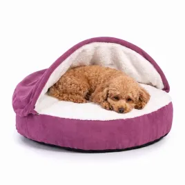 legowisko-dla-psa-bolster-50x50-cm-malinowe-miekkie-poslanie-z-plusz