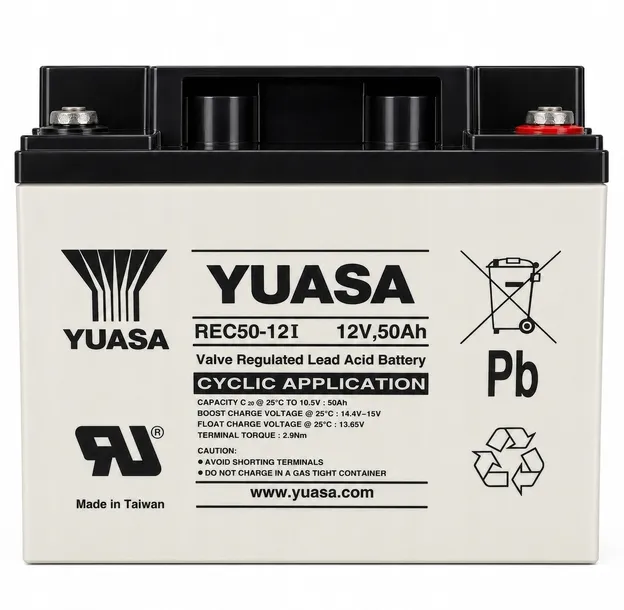 YUASA REC50-12I Akumulator AGM 12V 50Ah M5 do wózków i maszyn czyszczących
