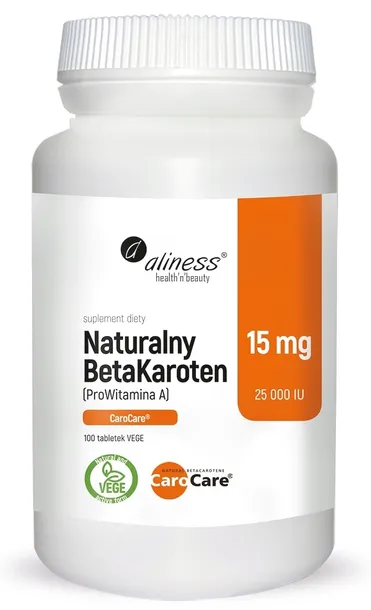 Naturalny Beta Karoten Aliness Pro Witamina 100tab