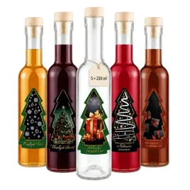5x-butelka-futura-250ml-etykieta-choinka-butelki-na-swieta-nalewki-likier