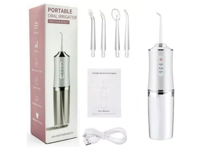 IRYGATOR DO ZĘBÓW BEZPRZEWODOWY DENTYSTYCZNY 360 4 DYSZE FLOSSER USB