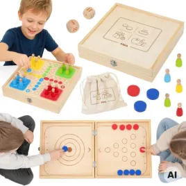 viga-drewniana-gra-zrecznosciowa-4w1-hokej-stolowy-curling-bowling-ludo