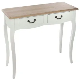 konsola-biala-postarzane-drewno-2-szuflady-vintage