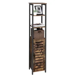 regal-waski-wolnostojacy-slupek-brazowy-167cm-loft