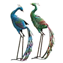 dekoracyjna-figurka-metalowa-paw-komplet-2-szt-zestaw-do-ogrodu-ozdoba-78cm