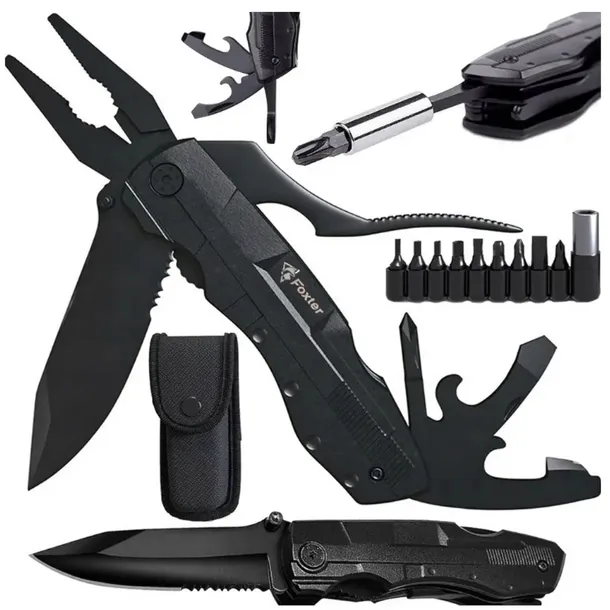 Multitool 16w1 Stal Nierdzewna Zestaw Narzędzi Wielofunkcyjnych Survival
