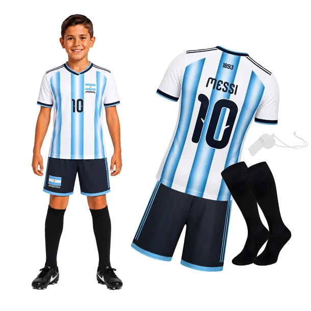 Strój piłkarski Messi 10 Argentyna | koszulka + spodenki | 134