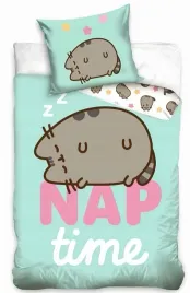 posciel-dziecieca-160x200cm-pusheen-zielona-kotka-puszin-nap-time-spioszek