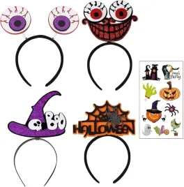 halloween-zestaw-4-opaski-na-glowe-oczy-czapka-boo-tatuaze-opaska