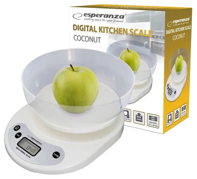 WAGA KUCHENNA Z MISĄ ESPERANZA 5kg LCD TAROWANIE DOKŁADNA DO WAŻENIA KUCHNI