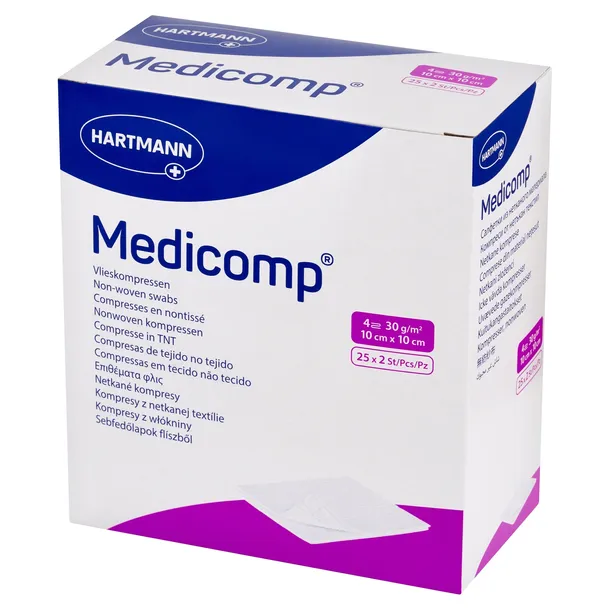 MEDICOMP Kompresy włókninowe jałowe 10x10 cm 50szt