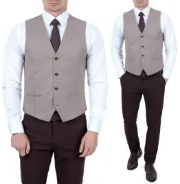 kamizelka-meska-bezowa-pepitka-slim-fit-muszka-poszetka-wesele-letnia-48