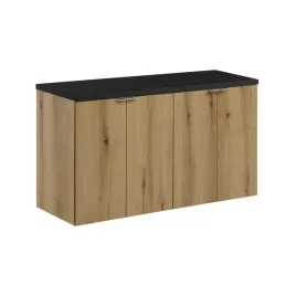 szafka-lazienkowa-wiszaca-oak-z-blatem-lazienkowym-czarnym-100-cm-drzwi