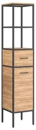 slupek-z-szuflada-i-drzwiczkami-astor-modus-40-cm-czarny-dab-country