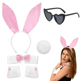 zestaw-kroliczka-5-el-rozowy-uszy-ogon-muszka-okulary-halloween-damski