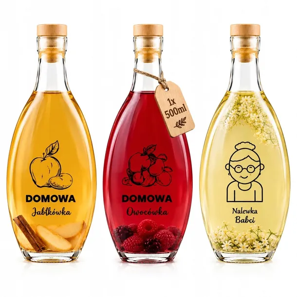Butelka 500 ml Elipsa z nadrukiem na bimber nalewki wódkę alkohol szklana