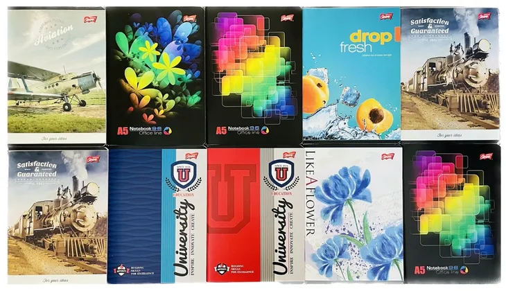 10 x ZESZYT w LINIĘ A5 96 kartek MIX ZESTAW