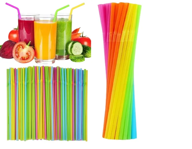 Słomki Rurki Plastikowe Łamane Wielokrotnego użytku 500 sztuk
