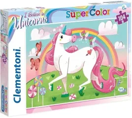 puzzle-104-elementow-supercolor-jednorozec-clementoni
