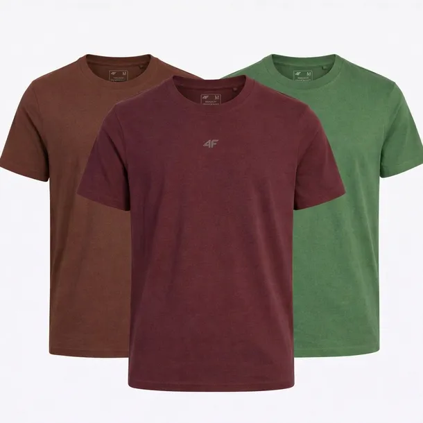 ZESTAW KOSZULEK MĘSKICH 4F T-SHIRT SPORTOWY KOMPLET 3 SZTUKI S M3947 SS26