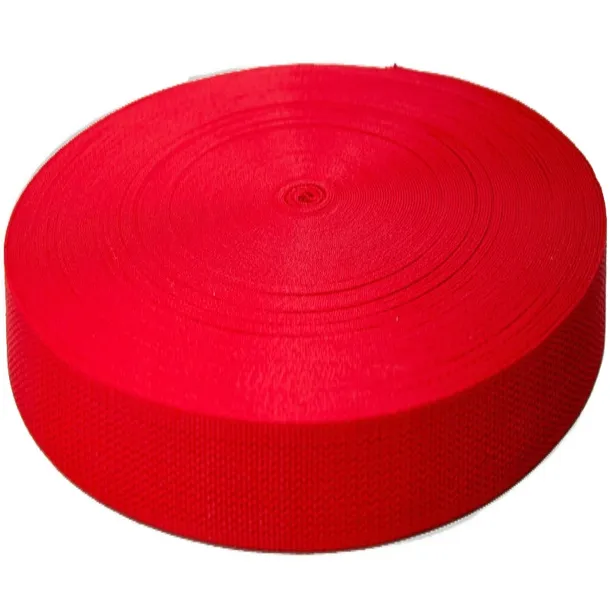 Taśma nośna polipropylenowa parciana 50mm 50mb - CZERWONY
