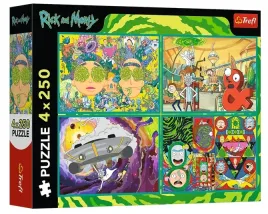 puzzle-4x250el-rick-i-morty-zakrecony-swiat-ricka-morty-ego