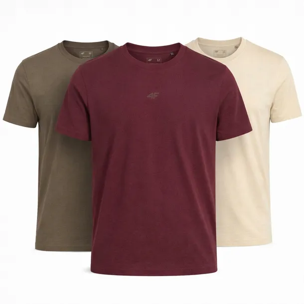 KOSZULKA MĘSKA T-SHIRT 4F KOMPLET LIMITOWANY ZESTAW 3 SZTUKI M M3947 SS26