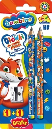 2 Grube ołówki trójkątne do nauki pisania bambino