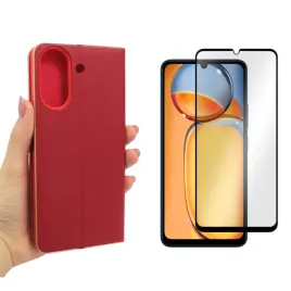 etui-flip-vennus-obudowa-case-do-xiaomi-redmi-13c-poco-c65-czerwone-i-szklo