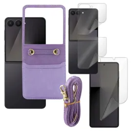 etui-do-samsung-galaxy-z-flip7-kejs-leather-case-strap-fioletowy-i-hydrogel