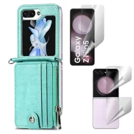 etui-do-samsung-galaxy-z-flip-5-f731-leather-case-zipper-zielone-i-folia