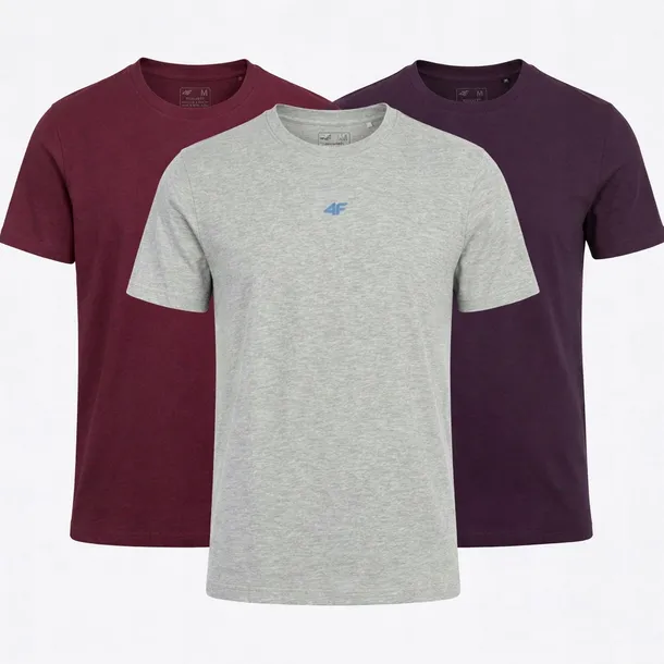 T-SHIRT MĘSKI 4F KOSZULKA LIMITOWANA KOMPLET ZESTAW 3 SZTUKI XXL M3947 SS26