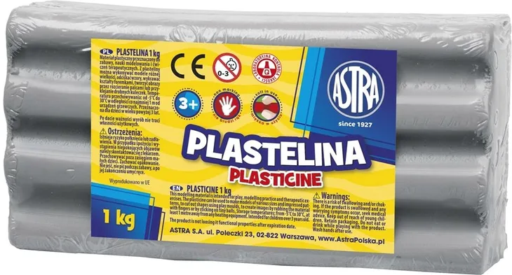 Plastelina 1 kg popielata Astra