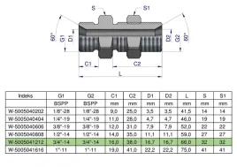 zlaczka-hydrauliczna-calowa-grodziowa-bb-3-4-bsp-z-przeciwnakretka-xsv-w