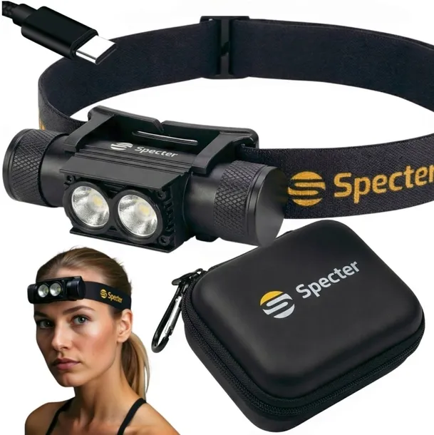 Latarka Czołowa Specter led Czolówka Akumulator Usb Wodoodporna 2000 lumen