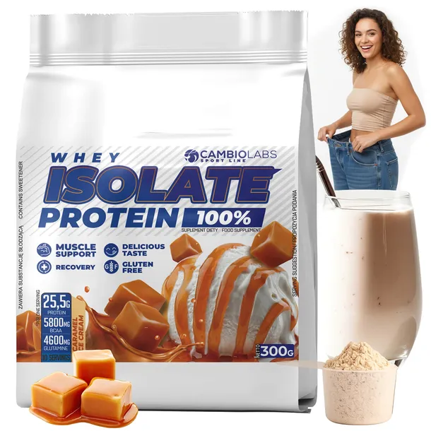 ISOLATE PROTEIN Białko Odżywka Izolat białka serwatki Whey Pure 100% karmel