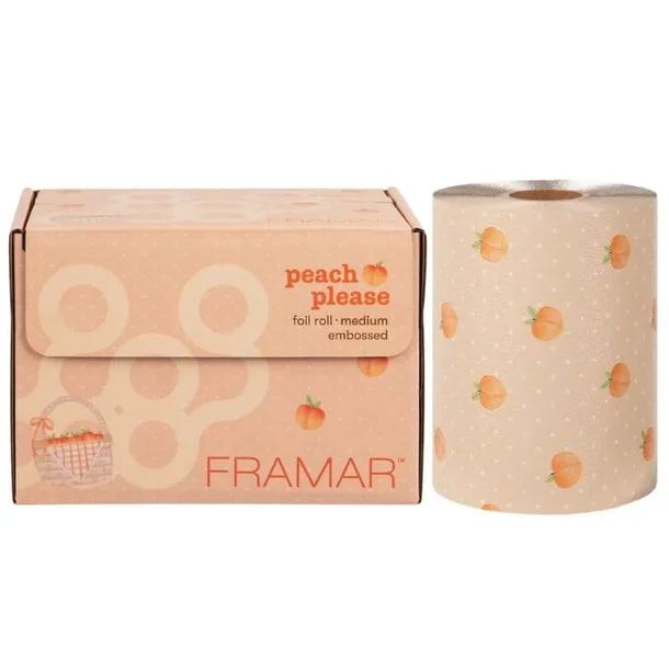 FRAMAR FOLIA FRYZJERSKA ALUMINIOWA W ROLCE RYFLOWANA PEACH PLEASE 97,5 M